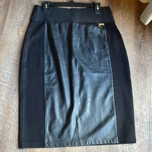Calvin Klein Power stretch faux leather pencil skirt